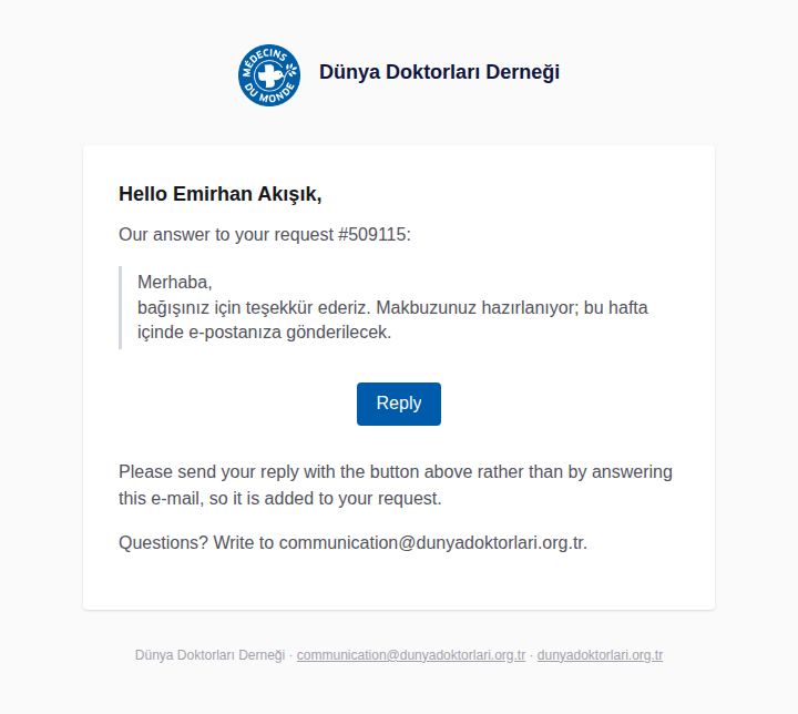Support reply