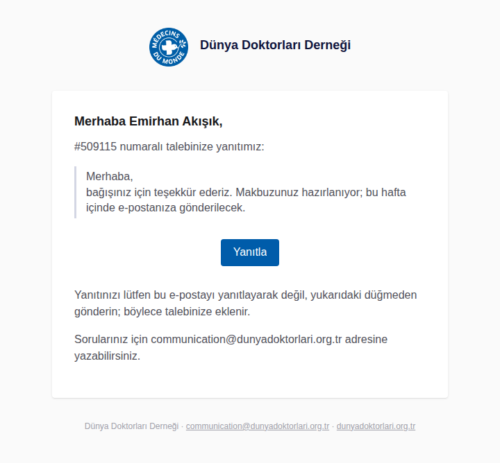 Destek yanıtı